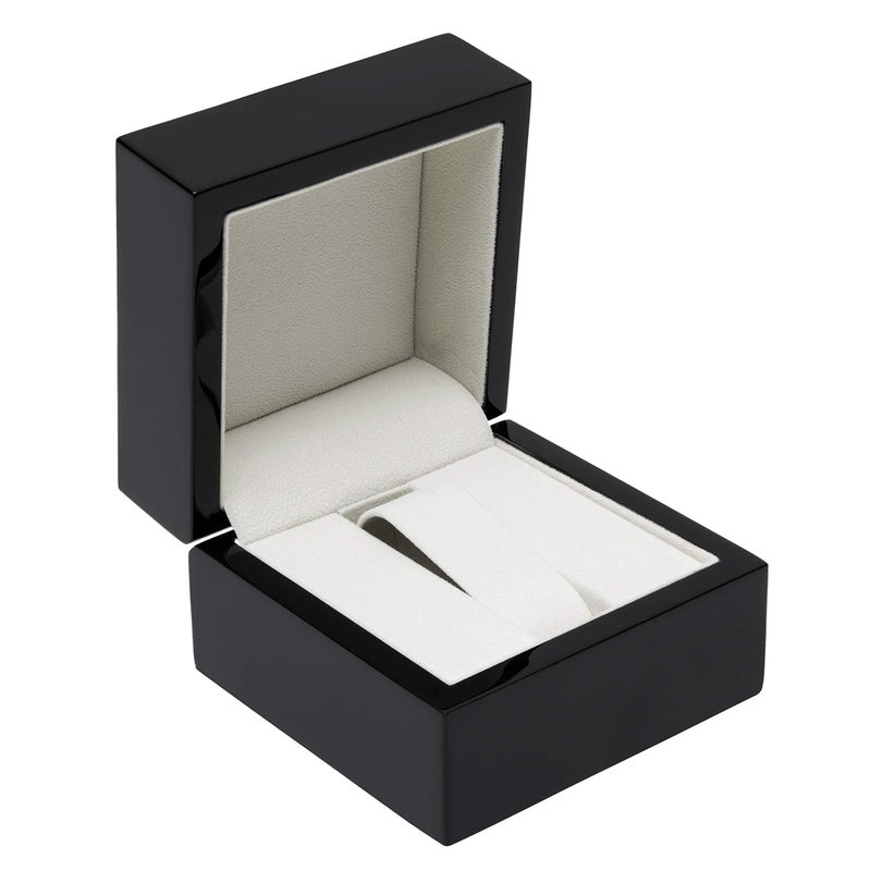 Noble Pack Noble Piano Wood Watch Gift Box - Luxury Single Watch Box - Comes with a Two Piece Packer and Ribbon (Black) - Image 3